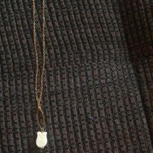 Feminine delicate chain owl pendant necklace